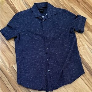 Dark Blue Casual Button Down Shirt
